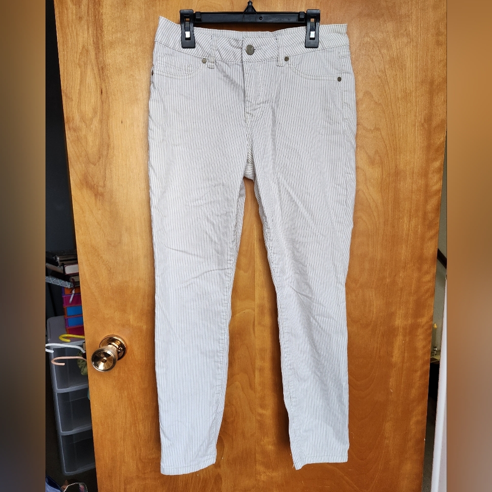 Striped White and Beige Pants